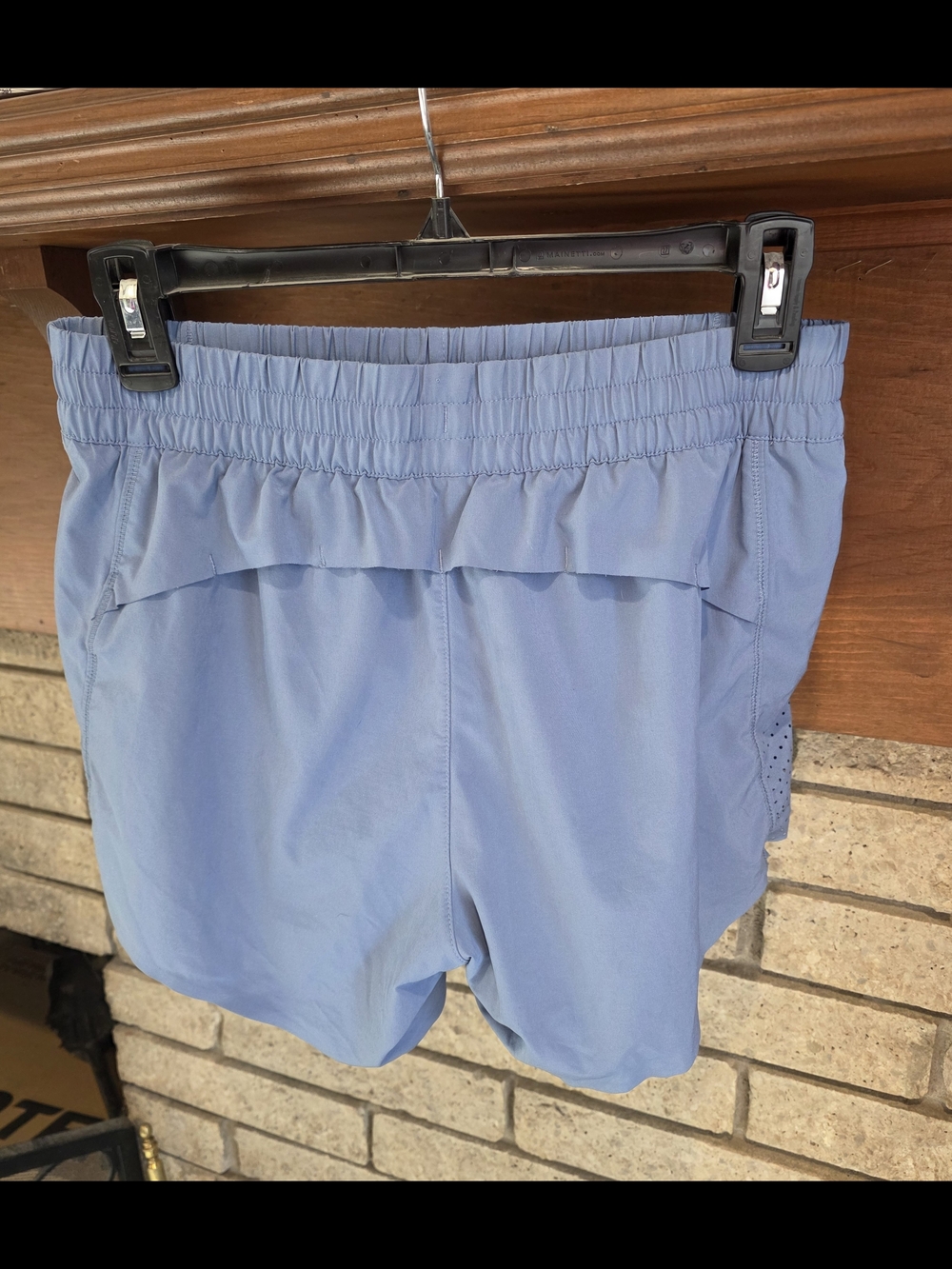 Athleta Hustle Perforated Light Blue Athletic Shorts 4.5" - Picture 4 of 6